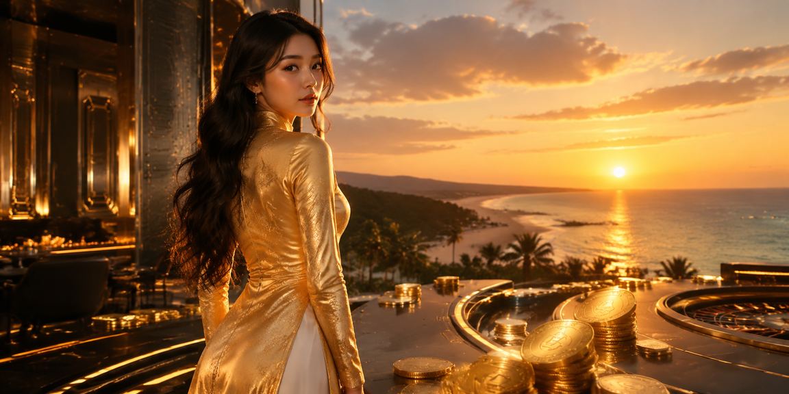 Phụ nữ Việt Nam mặc áo dài đang trải nghiệm dịch vụ casino tại Mũi Né trên điện thoại