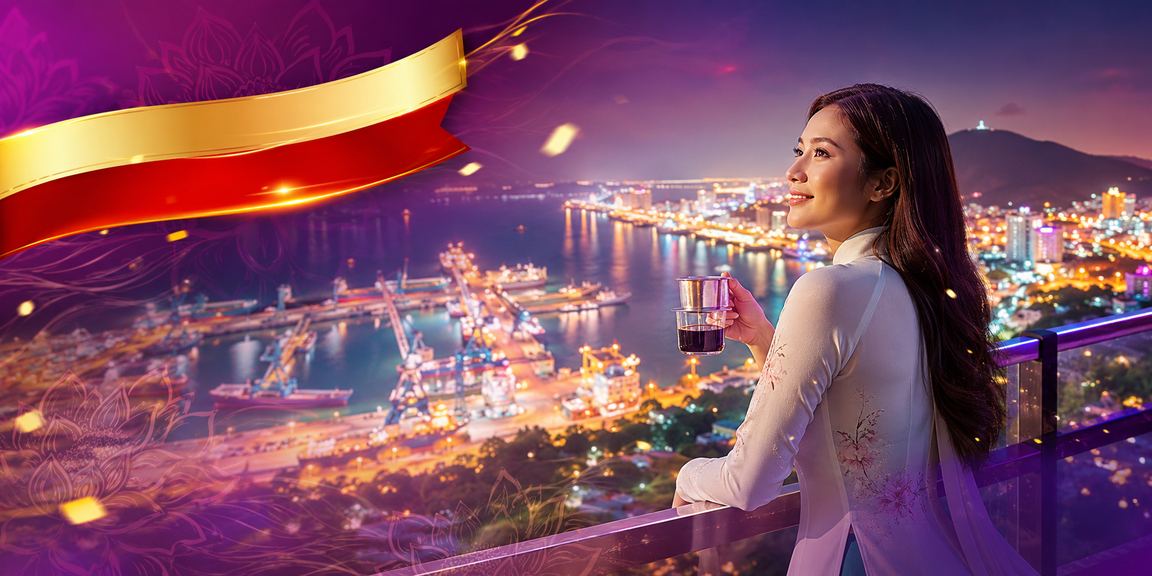 Người dùng tại Vũng Tàu thưởng thức cà phê và chơi casino trên điện thoại